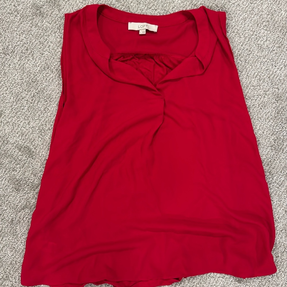 Loft Red Shell Top